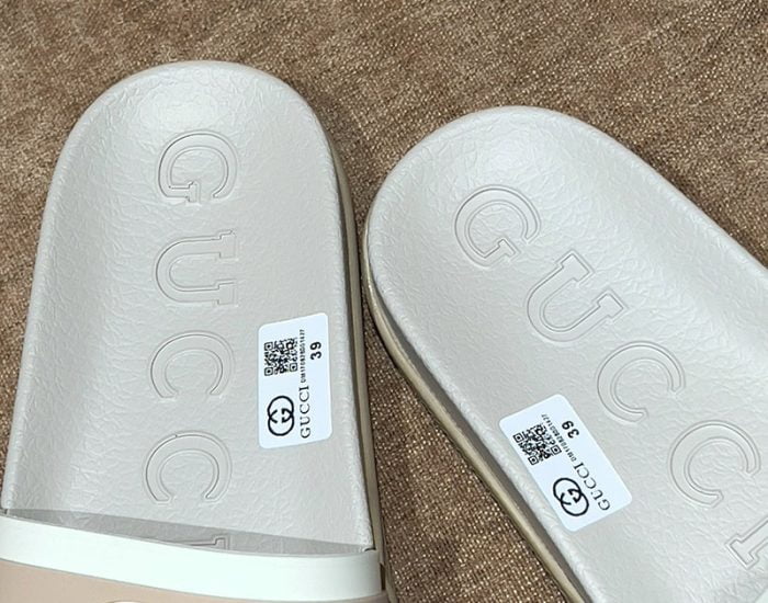 Dép Gucci Interlocking G Slide White