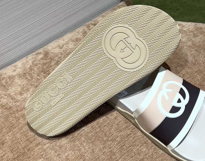 Dép Gucci Interlocking G Slide White