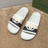 Dép Gucci Interlocking G Slide White
