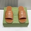 Dép Gucci nam quai ngang logo chữ màu nâu