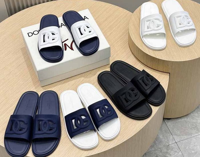 Dép nam Dolce Gabbana siêu cấp quai xanh logo chìm