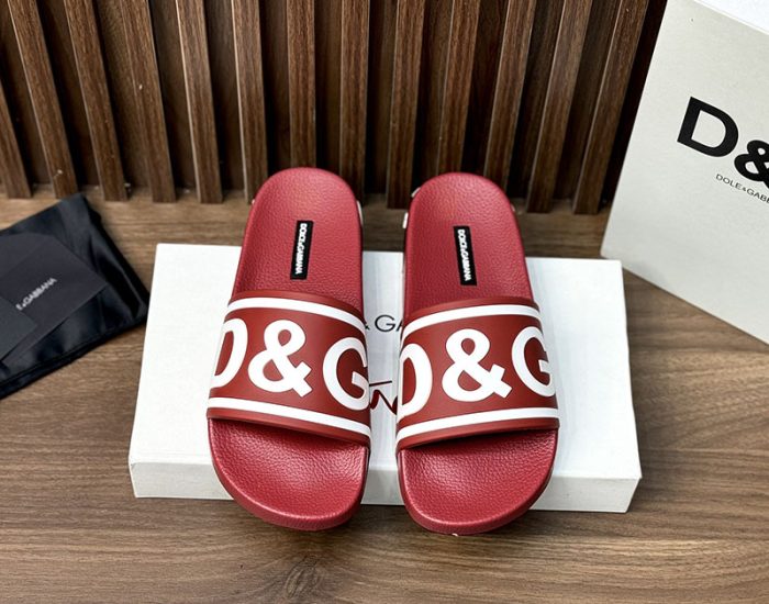 Dép nam Dolce Gabbana chữ logo trắng