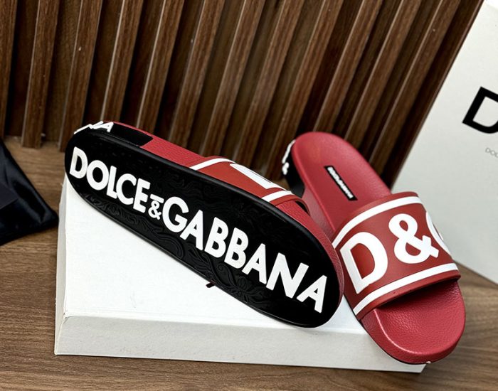 Dép nam Dolce Gabbana chữ logo trắng