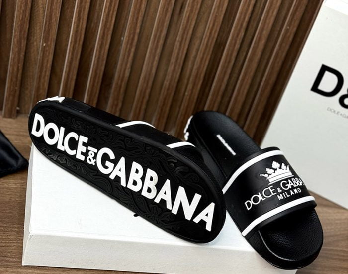 Dép nam Dolce Gabbana họa tiết vương miệng