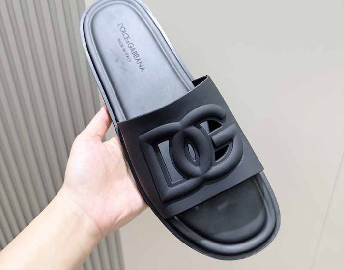 Dép Nam Dolce Gabbana siêu cấp quai đen logo chìm