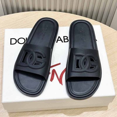 Dép Nam Dolce Gabbana siêu cấp quai đen logo chìm