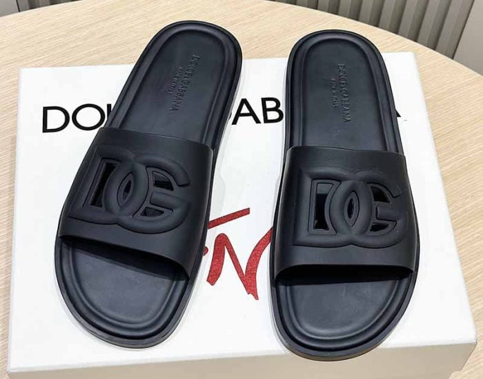 Dép Nam Dolce Gabbana siêu cấp quai đen logo chìm