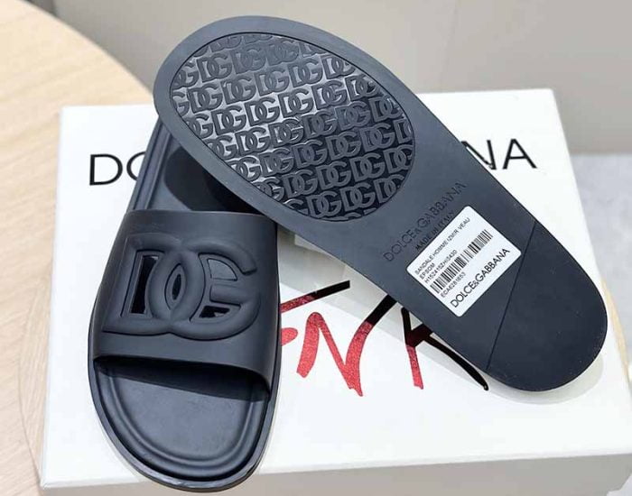 Dép Nam Dolce Gabbana siêu cấp quai đen logo chìm