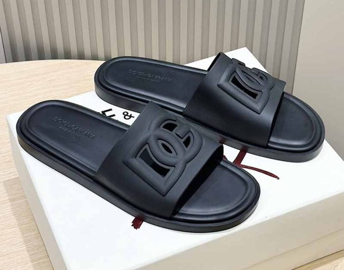 Dép Nam Dolce Gabbana siêu cấp quai đen logo chìm