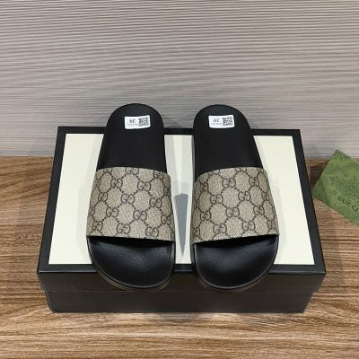 Dép nam Gucci Slide Grey Monogram