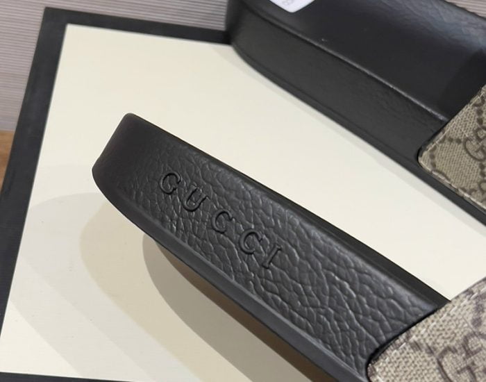 Dép nam Gucci Slide Grey Monogram