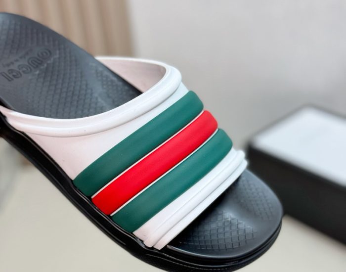 Dép nam Gucci Web Slide Sandal trắng xanh
