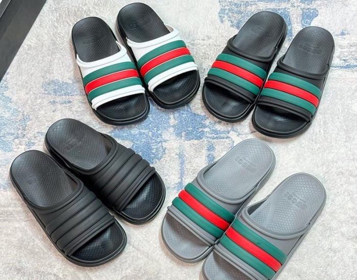 Dép nam Gucci Web Slide Sandal xanh đỏ