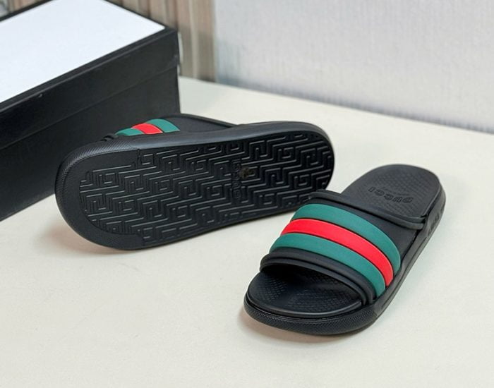 Dép nam Gucci siêu cấp Web Slide Sandal xanh đỏ