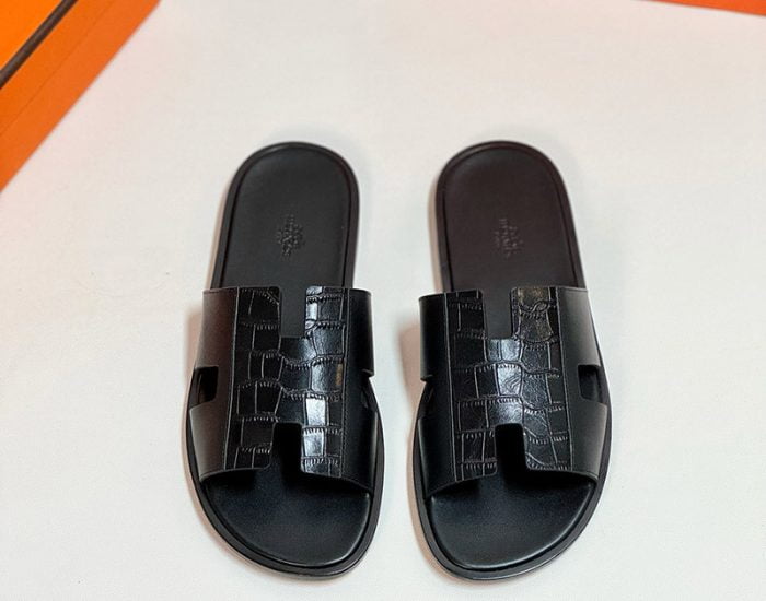 Giày nam Hermes da lì phối cá sấu Like Auth