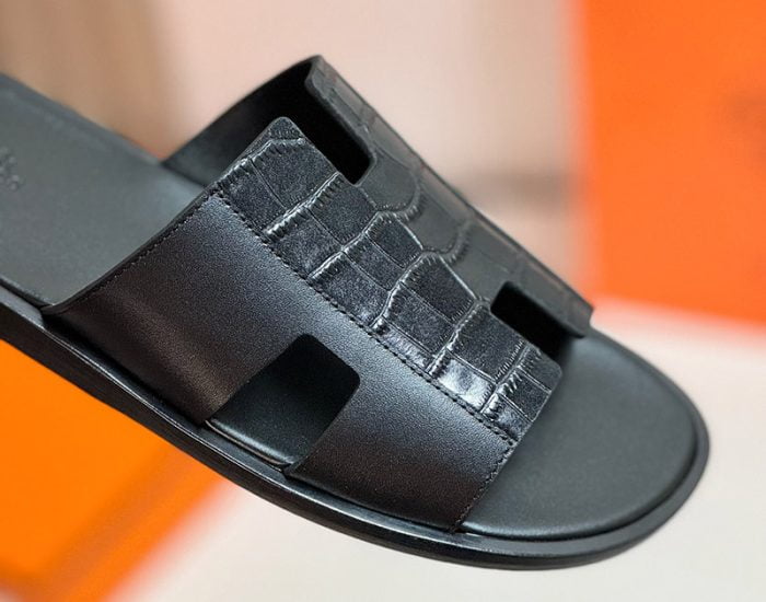 Giày nam Hermes da lì phối cá sấu Like Auth