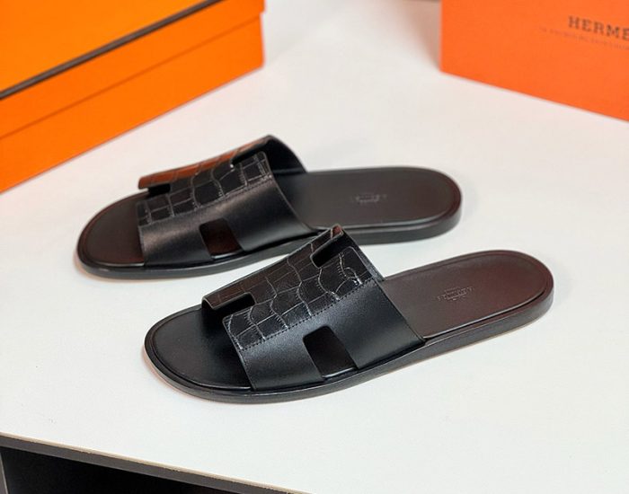 Giày nam Hermes da lì phối cá sấu Like Auth