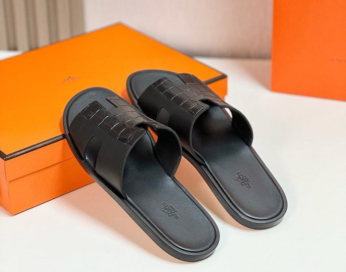 Giày nam Hermes da lì phối cá sấu Like Auth