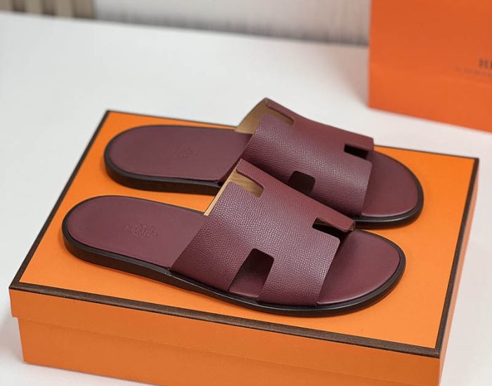 Dép nam Hermes da taiga full màu đỏ mân Like Auth