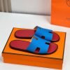 Dép nam Hermes đế gỗ lót đỏ quai xanh Like Auth