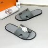 Dép nam Hermes Full xám da taiga Siêu Cấp