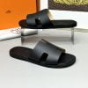 Dép nam Hermes Full đen da taiga Siêu Cấp