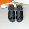 Dép nam Hermes Full đen da taiga Siêu Cấp