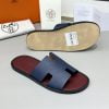 Dép nam Hermes lót đỏ quai xanh đế gỗ Like Auth