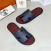 Dép nam Hermes lót đỏ quai xanh đế gỗ Like Auth
