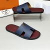 Dép nam Hermes lót đỏ quai xanh đế gỗ Like Auth