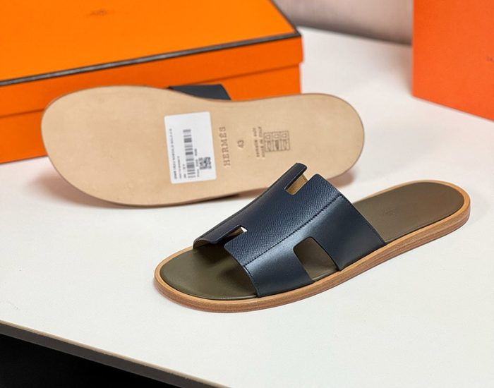 Dép nam Hermes lót xanh trêu quai xanh Like Auth