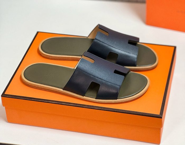 Dép nam Hermes lót xanh trêu quai xanh Like Auth