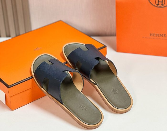 Dép nam Hermes lót xanh trêu quai xanh Like Auth