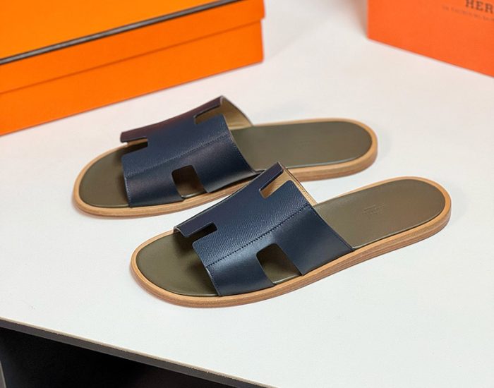 Dép nam Hermes lót xanh trêu quai xanh Like Auth