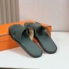 Dép nam Hermes màu xanh rêu da taiga Like Auth