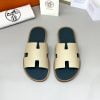 Dép nam Hermes quai màu Bee Lót xanh đế gỗ Like Auth
