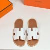 Dép nam Hermes quai trắng phối taiga lót nâu Like Auth