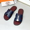 Dép nam Hermes lót đỏ quai xanh Siêu Cấp