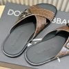 Dép quai chéo Dolce Gabbana vân cá sấu màu nâu Like Auth