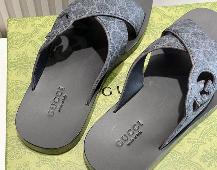 Dép quai ngang Gucci Interlocking Double G Sandals