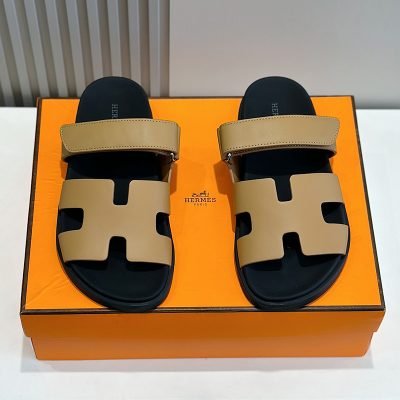 Dép quai hậu Hermes màu nâu da lì Like Auth