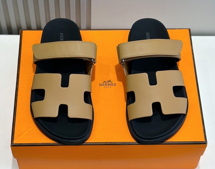 Dép quai hậu Hermes màu nâu da lì Like Auth