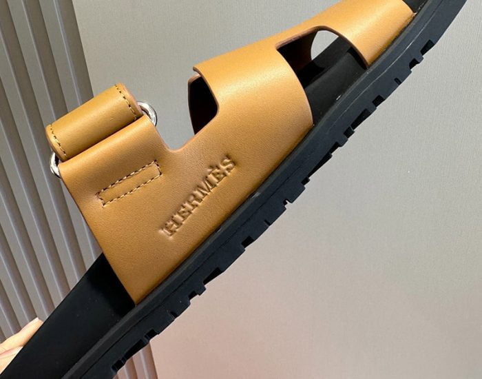 Dép quai hậu Hermes màu nâu da lì Like Auth