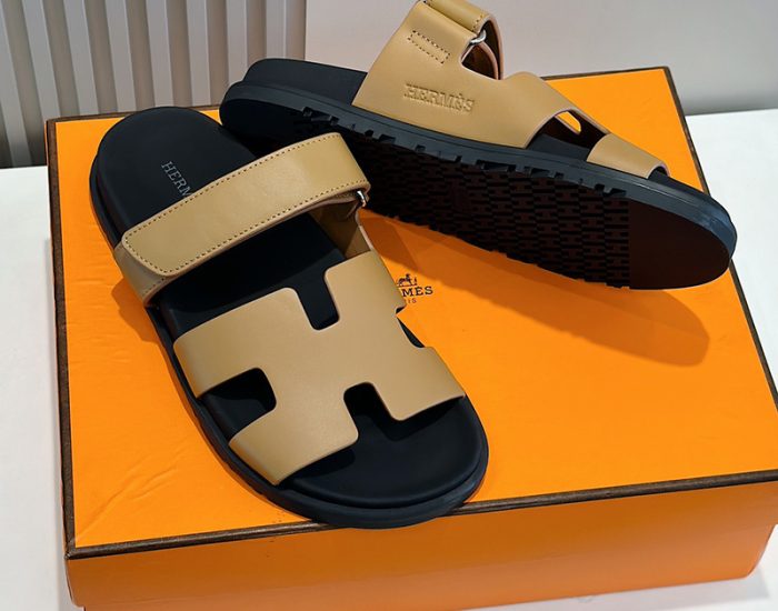 Dép quai hậu Hermes màu nâu da lì Like Auth