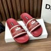Dép quai ngang Dolce Gabbana màu đỏ họa tiết vương miệng