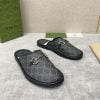Dép sục Gucci GG Slipper Horsebit màu xám đen