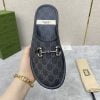 Dép sục Gucci GG Slipper Horsebit màu xám đen