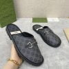 Dép sục Gucci GG Slipper Horsebit màu xám đen
