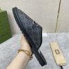 Dép sục Gucci GG Slipper Horsebit màu xám đen