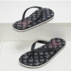 Dép Louis Vuitton Rubber Flip Flops logo hoa trắng